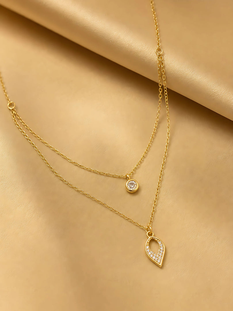 Luna Teardrop Layered Necklace
