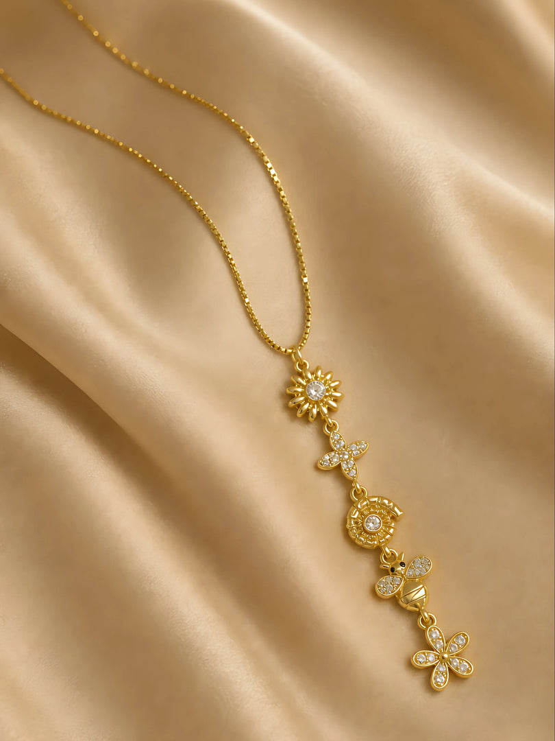 Bloom & Bee Charm Necklace