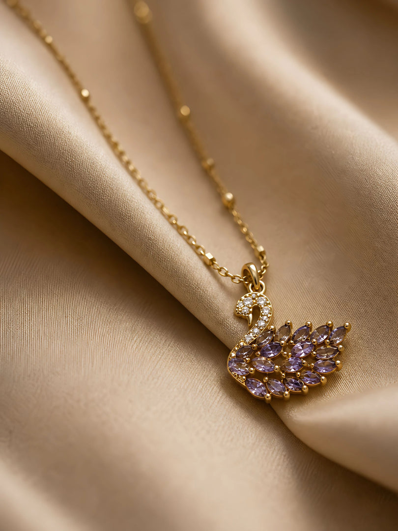 Amethyst Swan Necklace