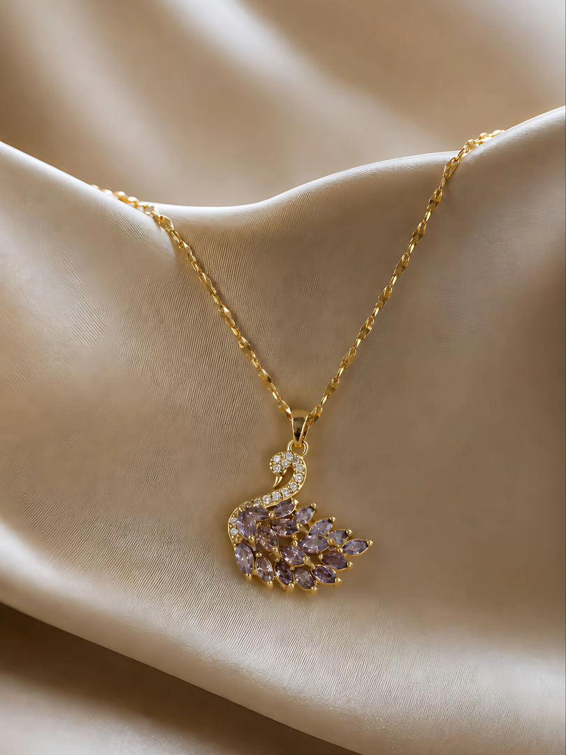 Amethyst Swan Necklace
