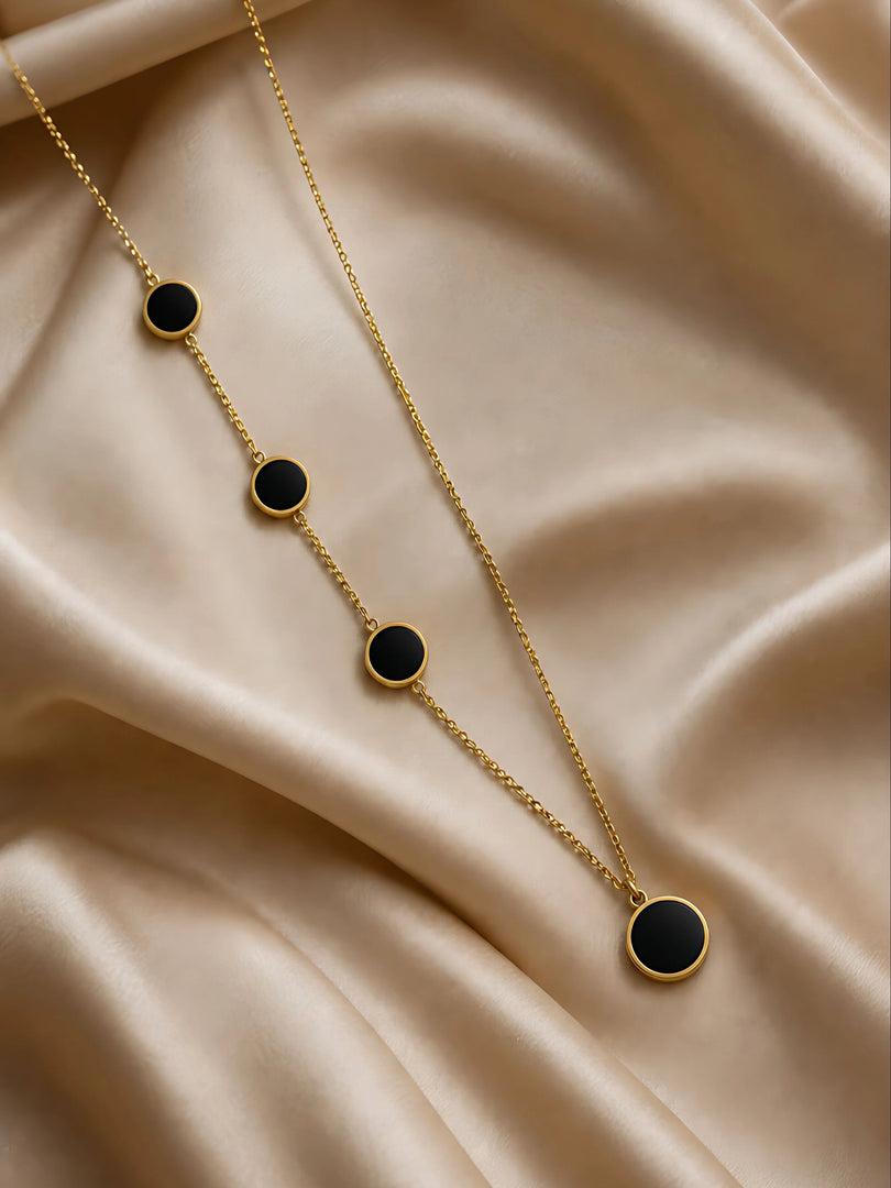 Noir Onyx Station Necklace