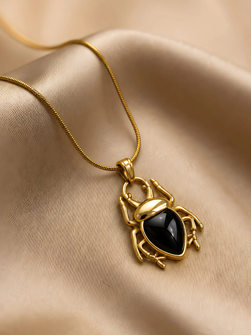 Midnight Scarab Necklace