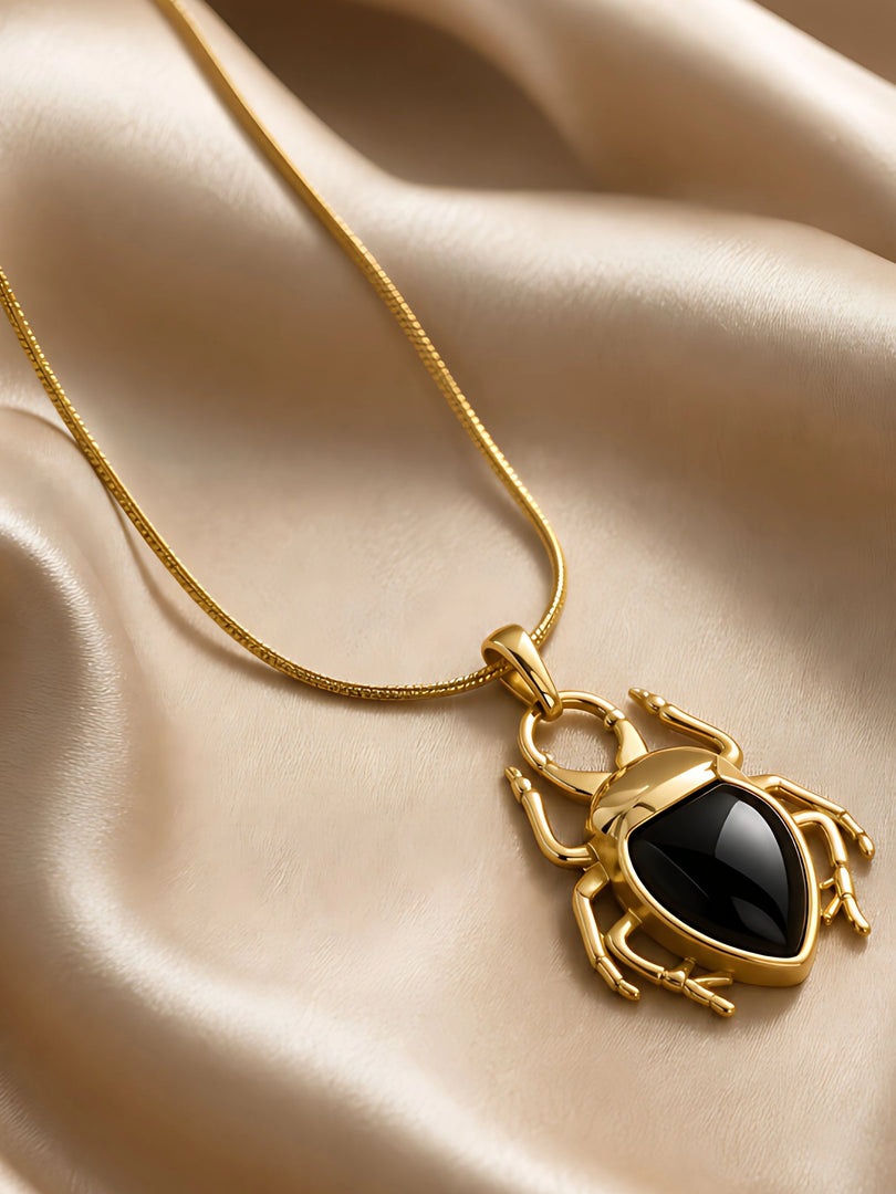 Midnight Scarab Necklace