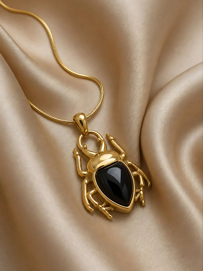 Midnight Scarab Necklace