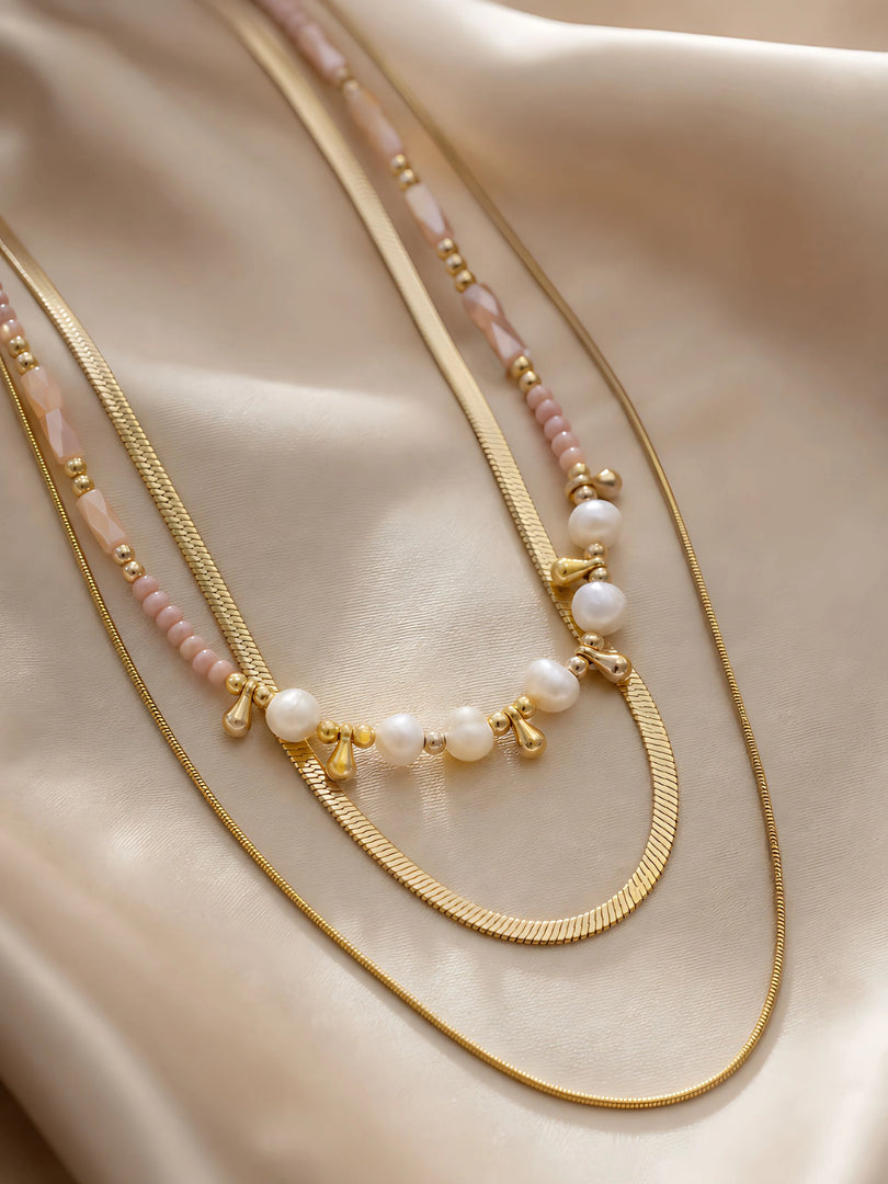 Blush Pearl Layered Necklace