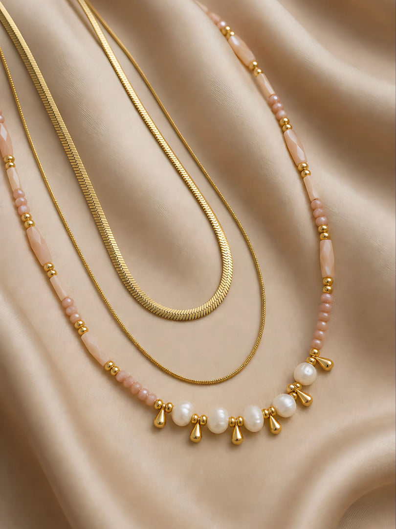 Blush Pearl Layered Necklace