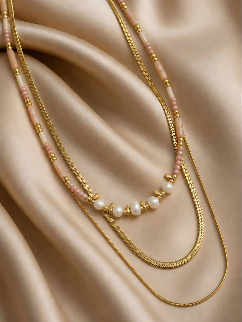 Blush Pearl Layered Necklace