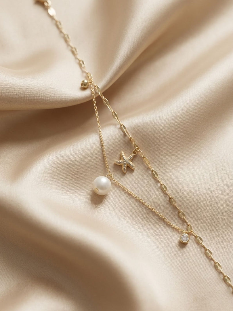 Starfish Pearl Double Layer Bracelet