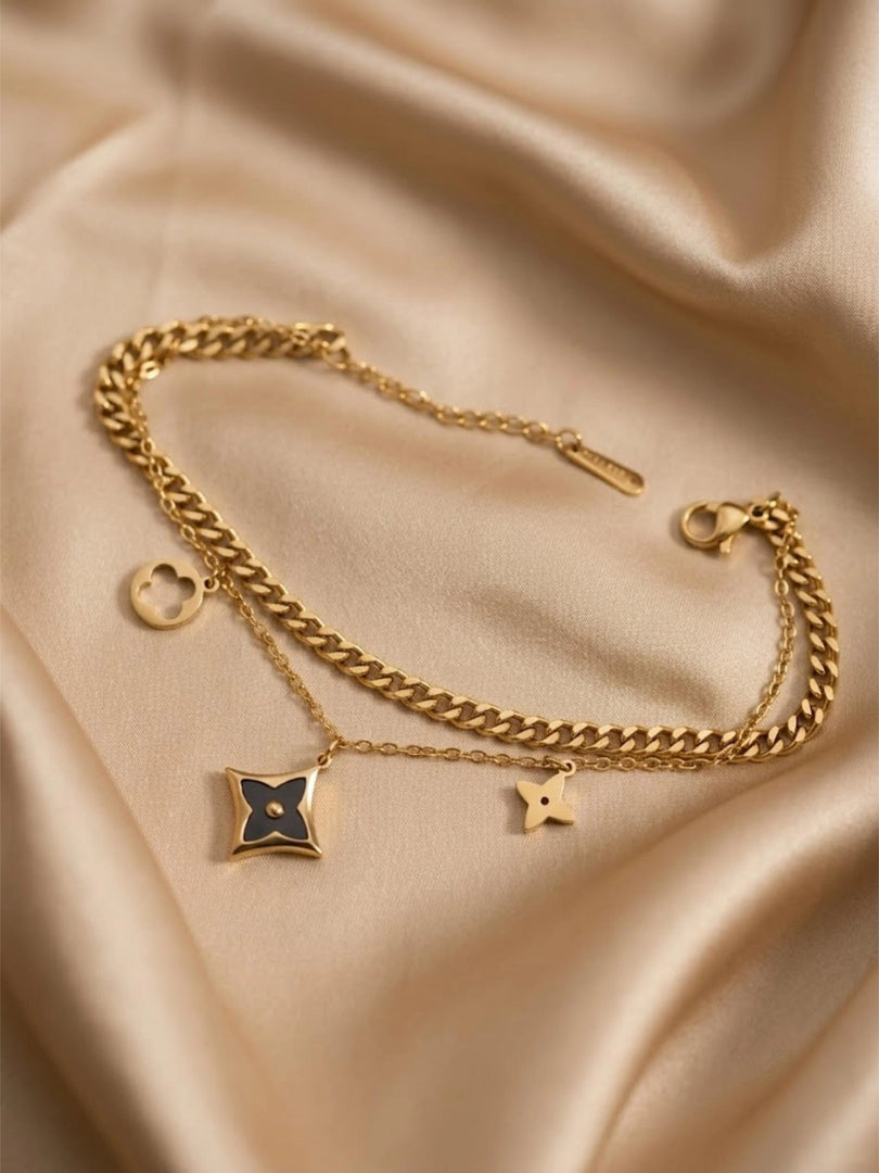 Celestial Clover Layered Bracelet