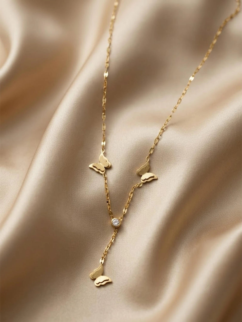 Butterfly Cascade Y-Layered Necklace