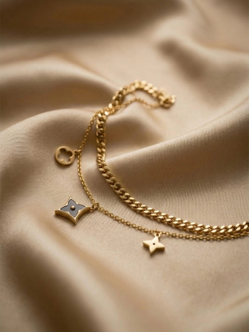 Celestial Clover Layered Bracelet