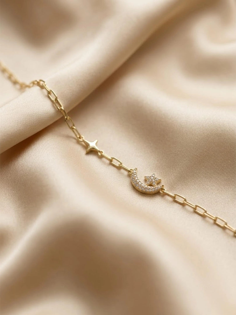 Menail Moon & Star Chain Bracelet